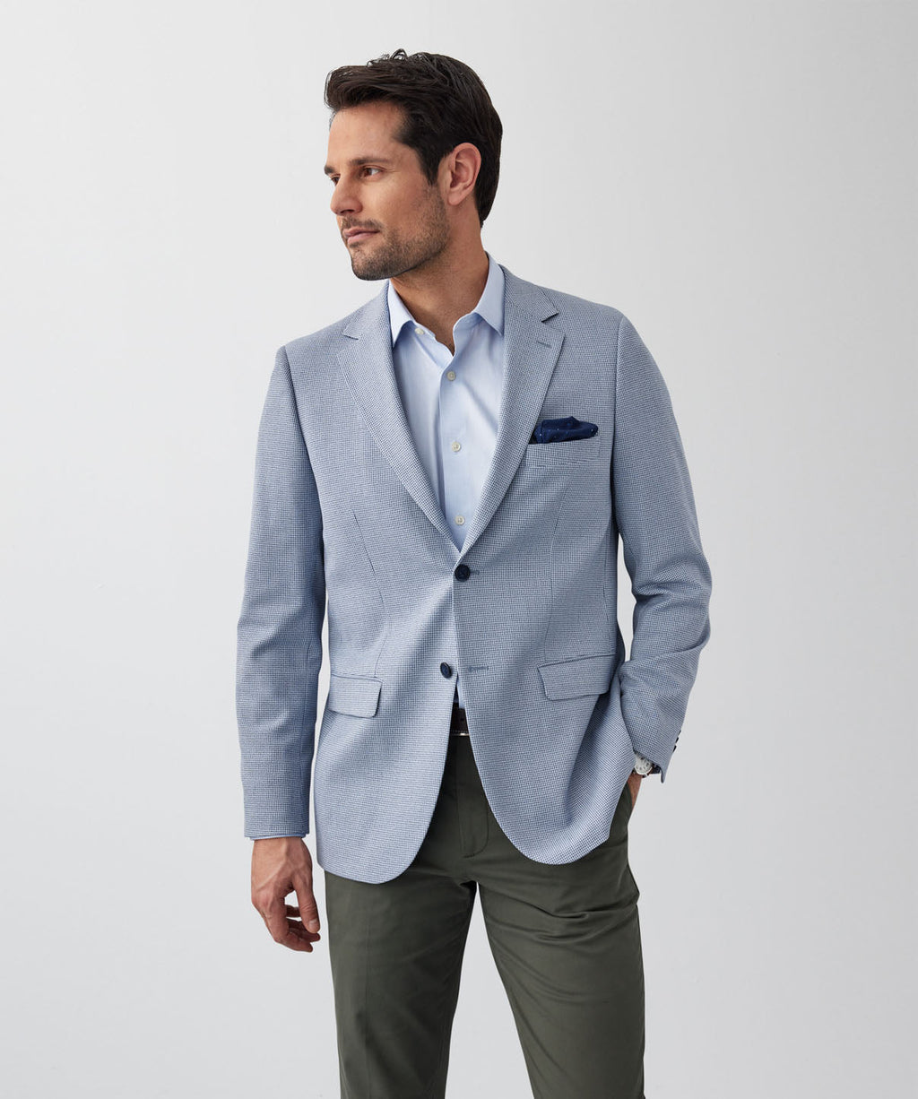 Performance Houndstooth Sports Jacket - Blue