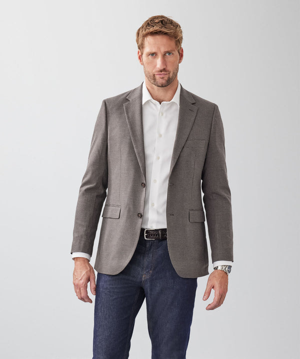 GAZFLEX Performance Houndstooth Sports Jacket - Mocha