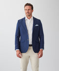 Linen Blend Sports Jacket - Navy