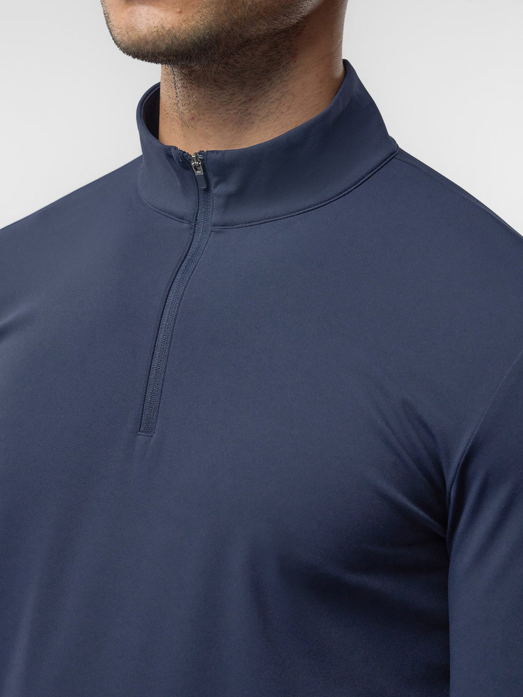 SmoothBlend Half Zip Mock Neck Tee: Zip Same Color