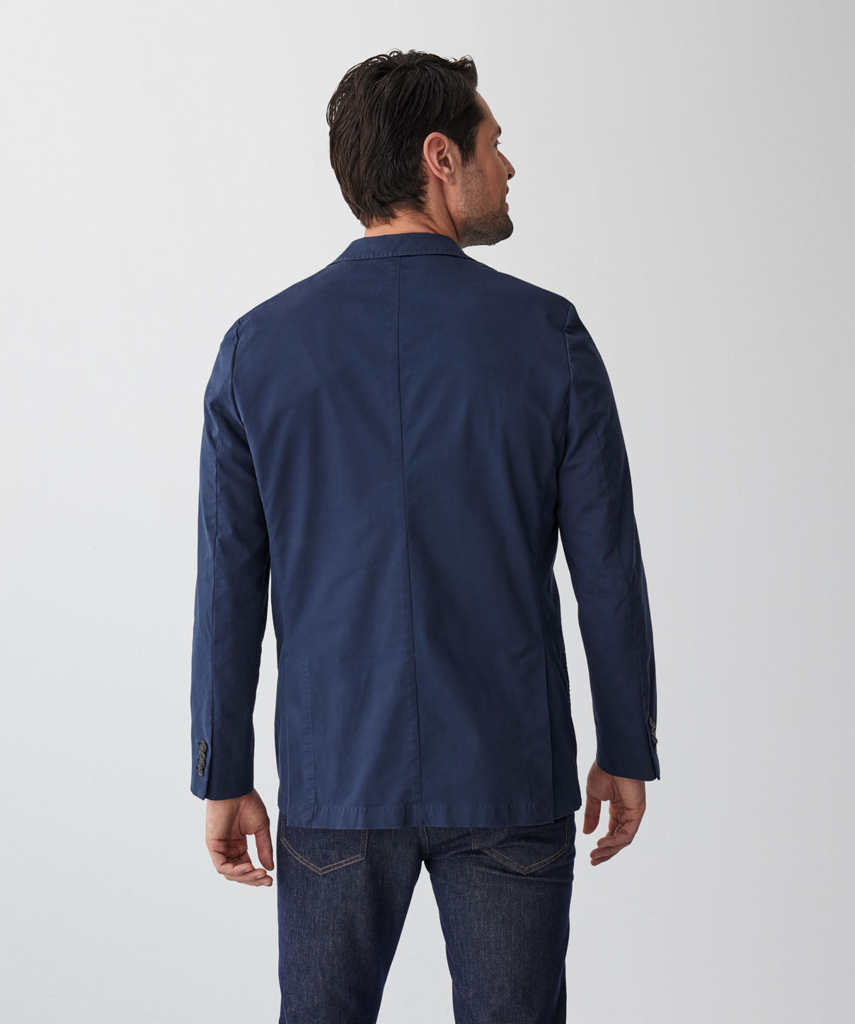 Casual Twill Sports Jacket - Washed Navy