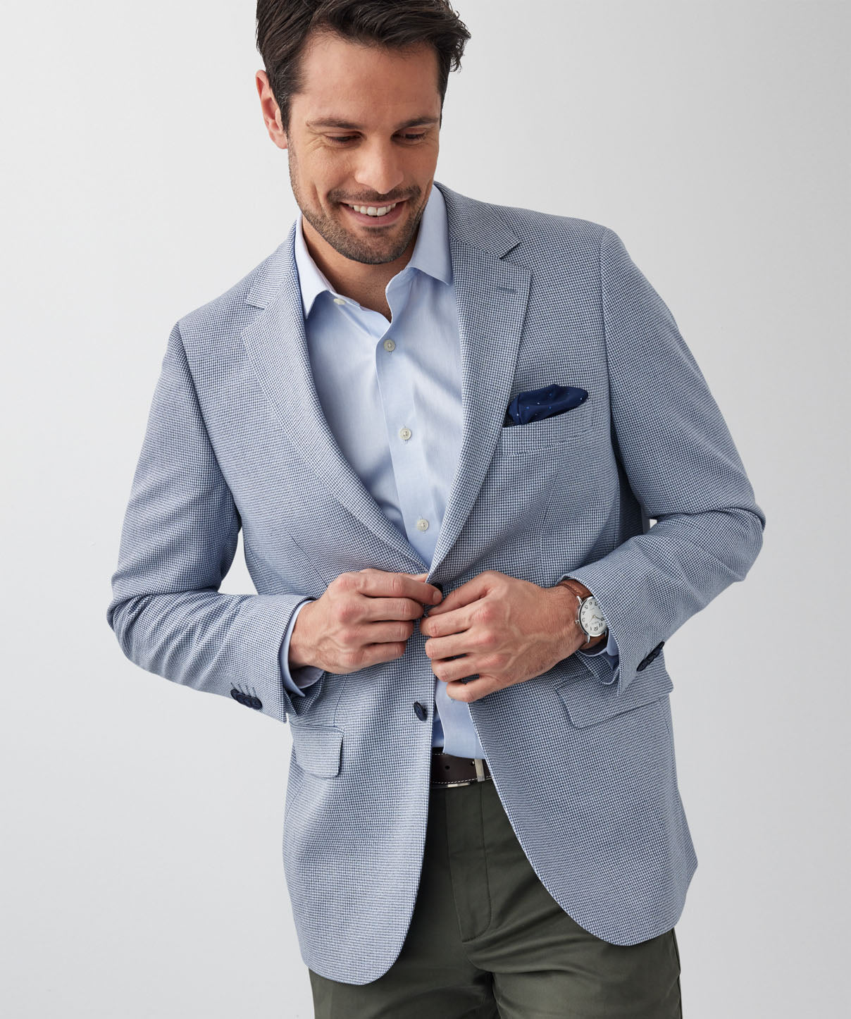 Performance Houndstooth Sports Jacket - Blue