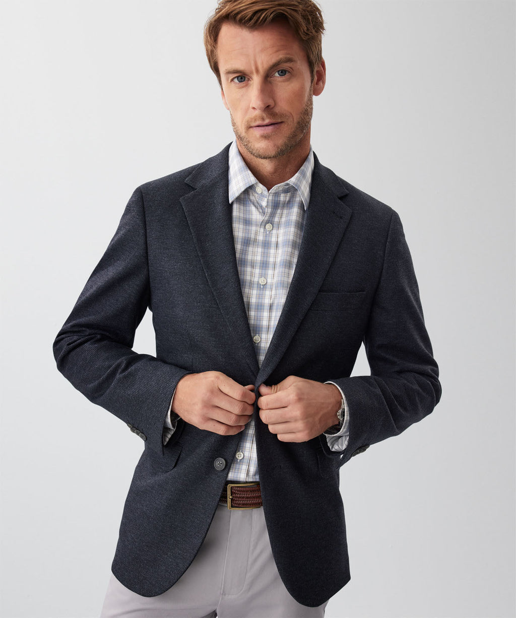 Performance Micro Print Sports Jacket - Charcoal