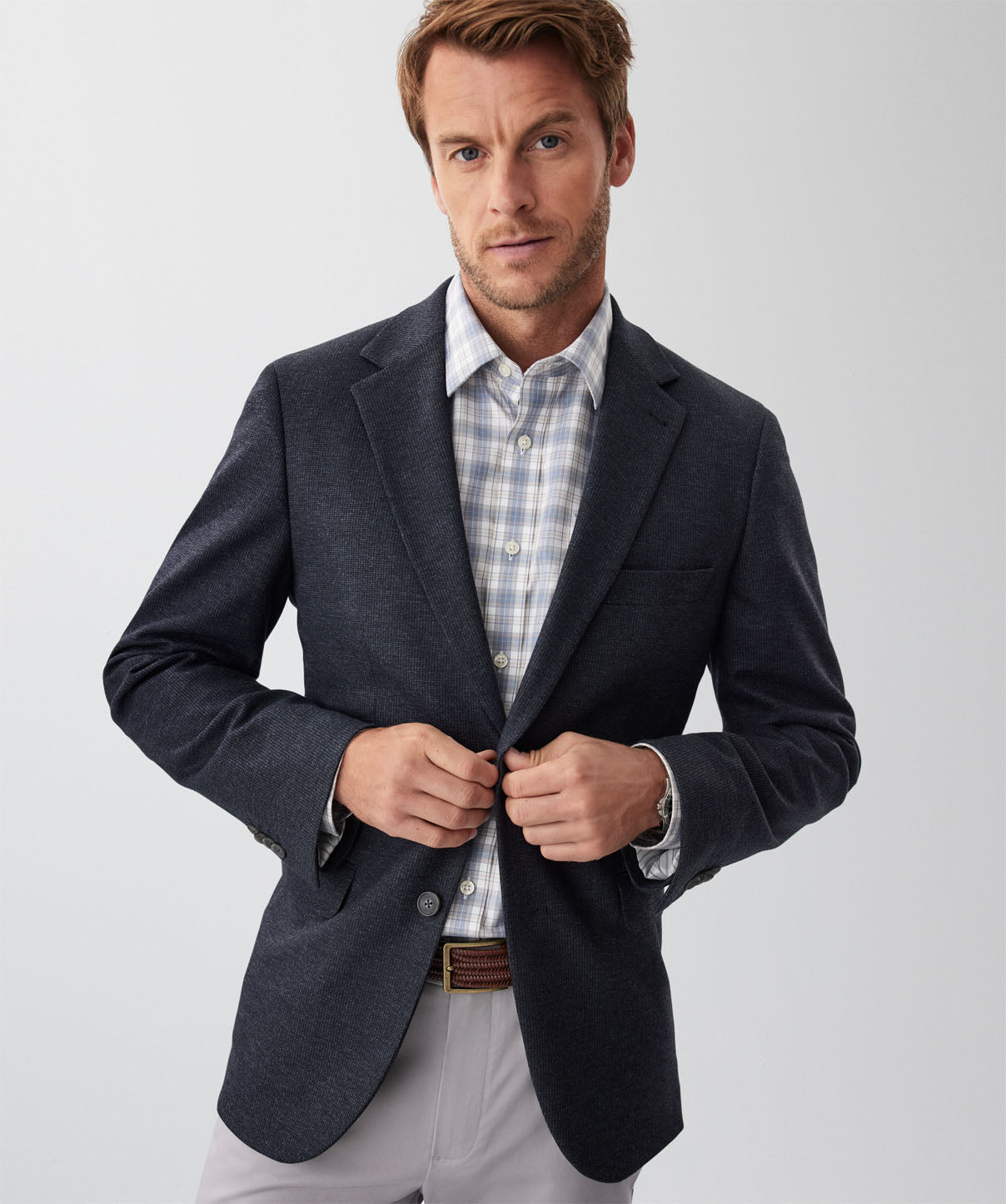 Performance Micro Print Sports Jacket - Charcoal