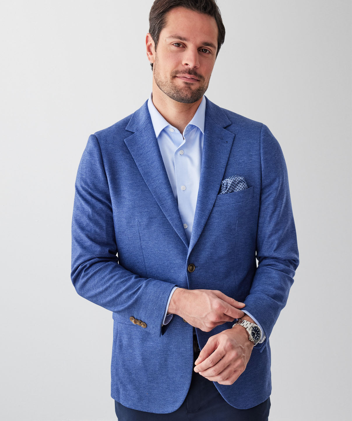 GAZFLEX Performance Micro Print Sports Jacket - Blue