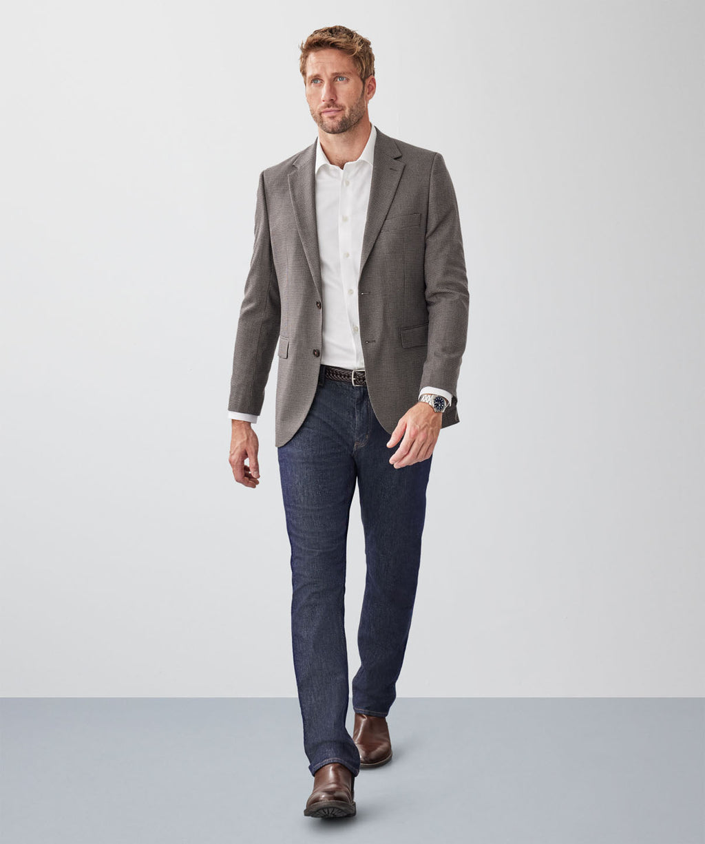 GAZFLEX Performance Houndstooth Sports Jacket - Mocha