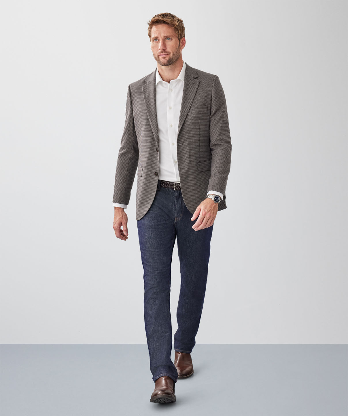 GAZFLEX Performance Houndstooth Sports Jacket - Mocha