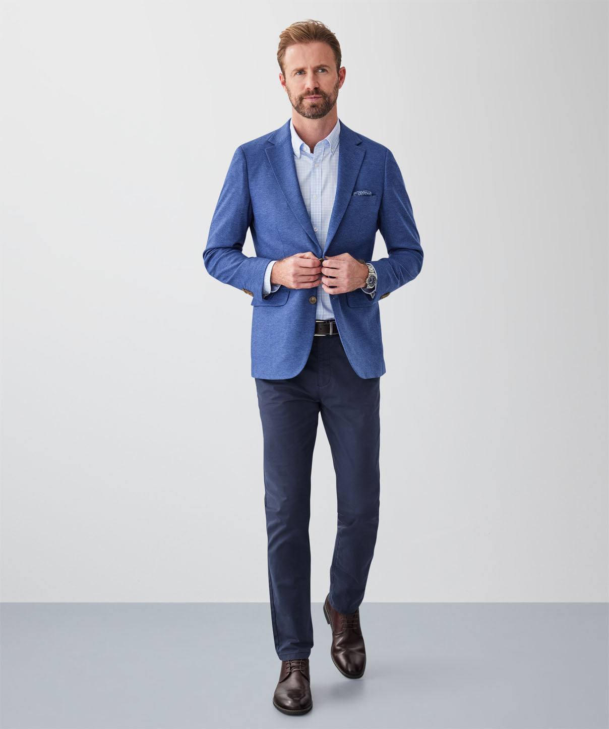 Tailored Fit GAZFLEX Performance Micro Print Sports Jacket - Blue