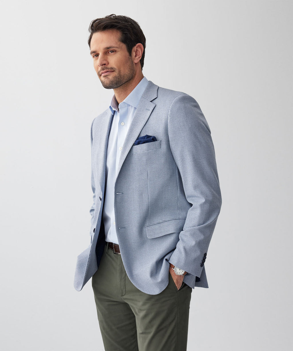 Performance Houndstooth Sports Jacket - Blue