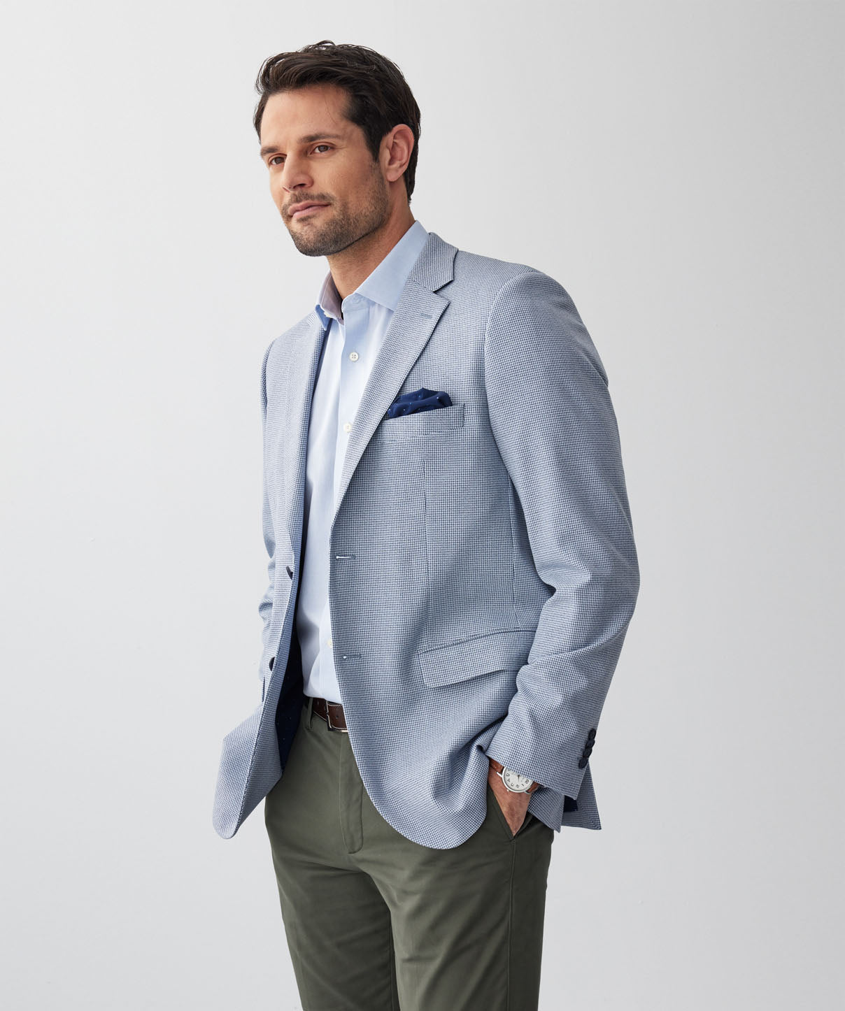 Performance Houndstooth Sports Jacket - Blue