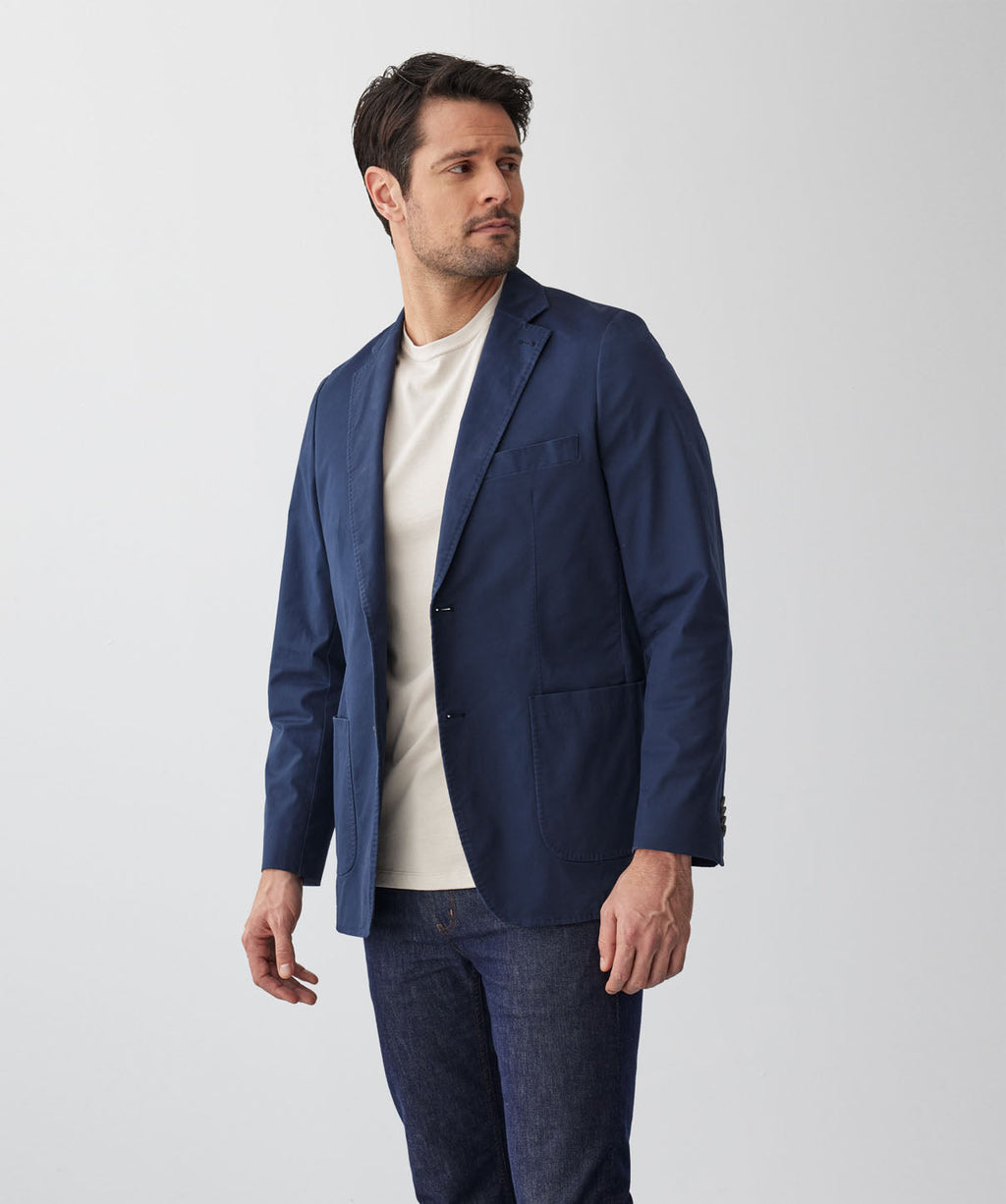 Casual Twill Sports Jacket - Washed Navy