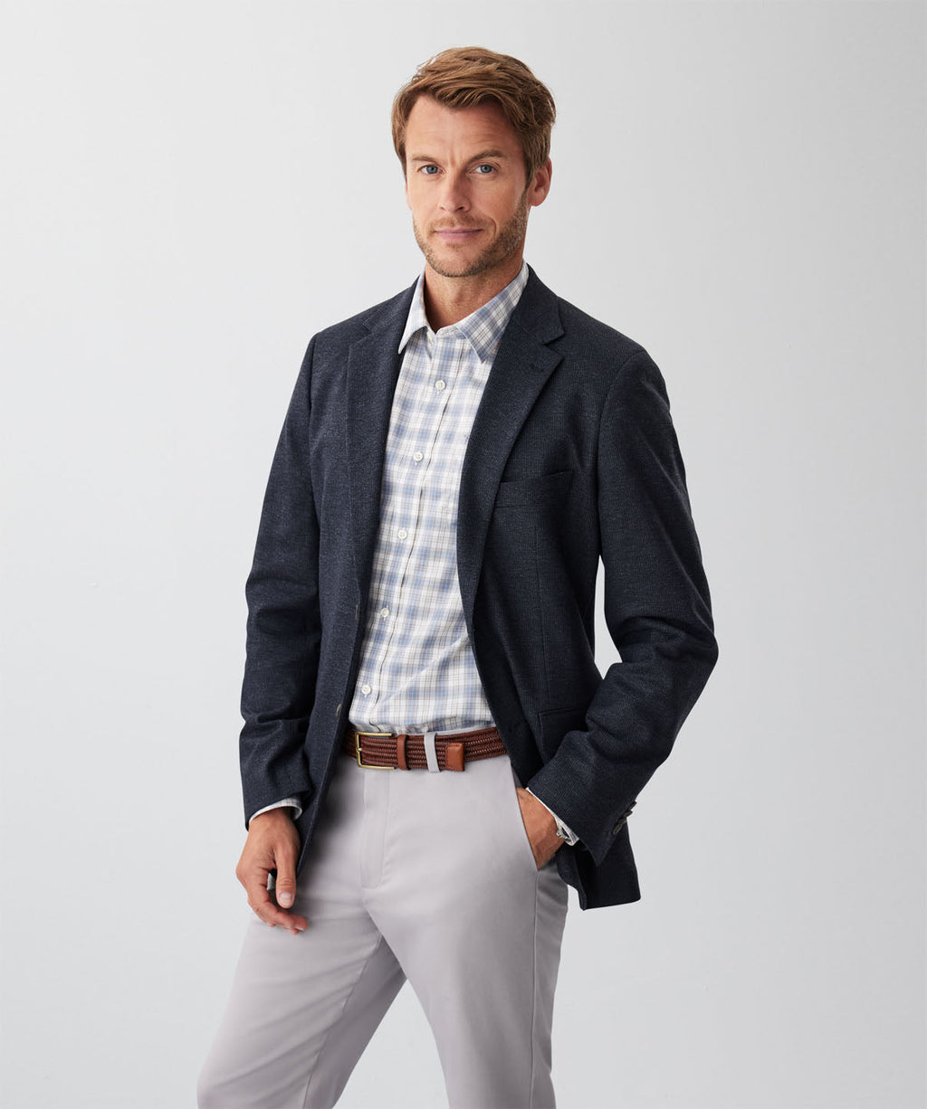 Performance Micro Print Sports Jacket - Charcoal