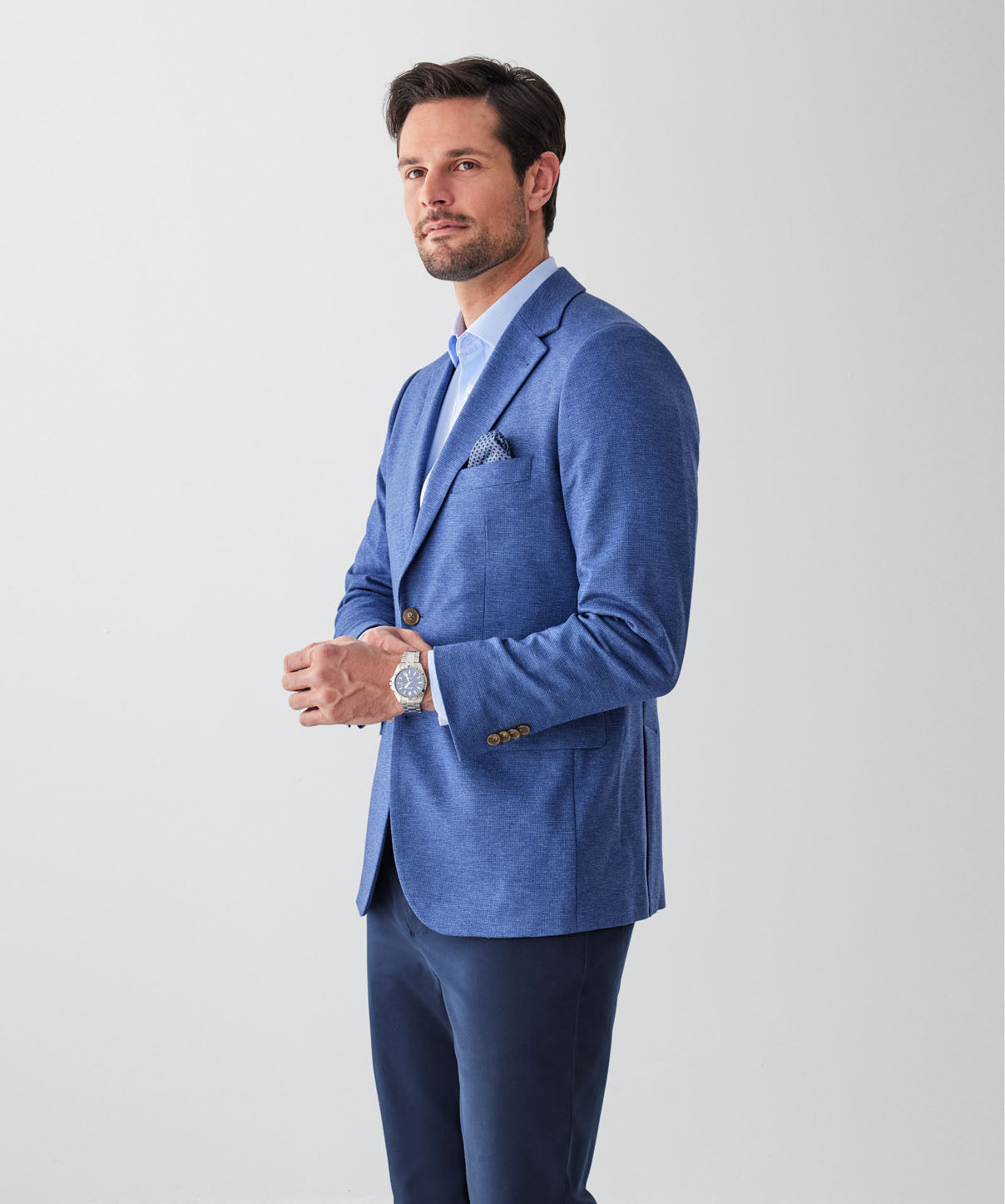 GAZFLEX Performance Micro Print Sports Jacket - Blue