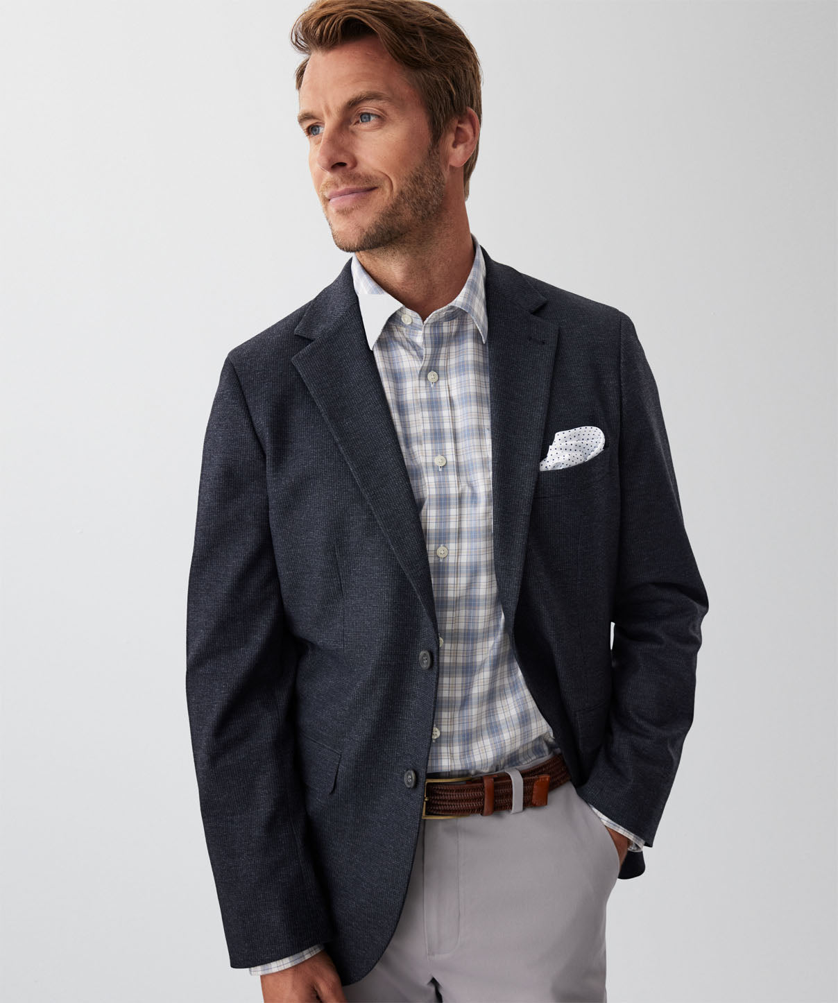 Performance Micro Print Sports Jacket - Charcoal