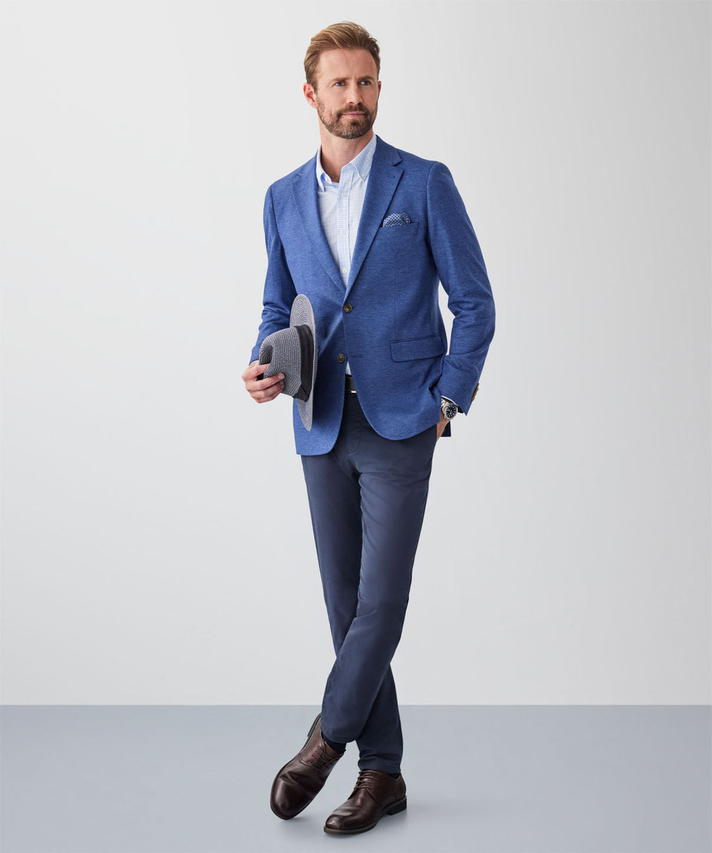 Tailored Fit GAZFLEX Performance Micro Print Sports Jacket - Blue