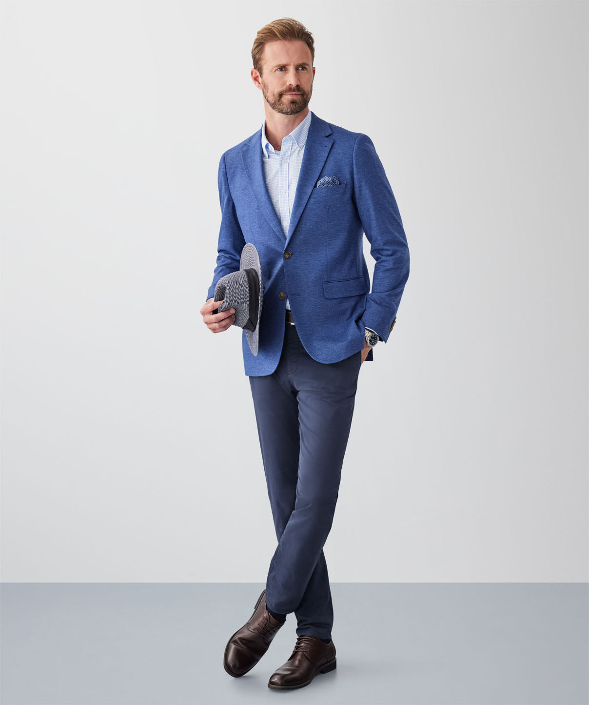 Tailored Fit GAZFLEX Performance Micro Print Sports Jacket - Blue