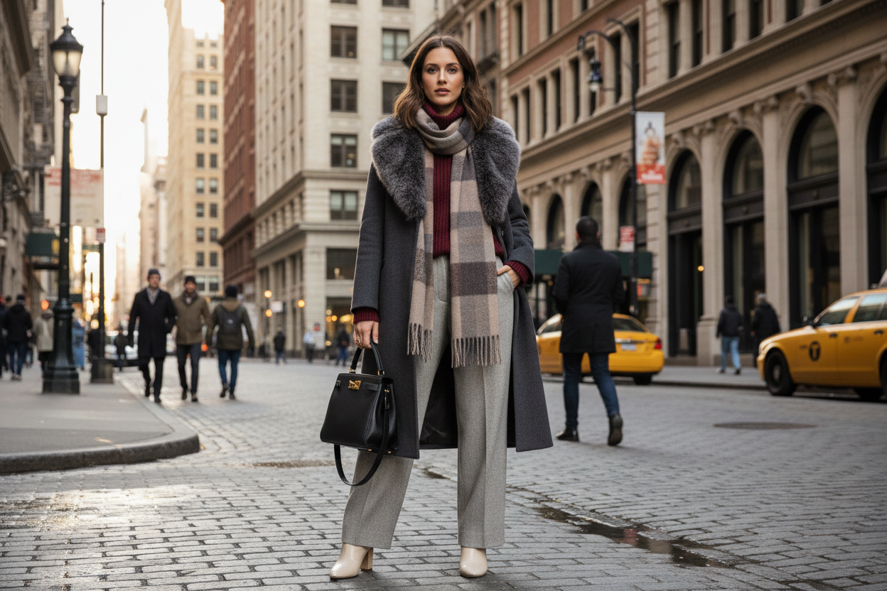 市中心优雅冬装