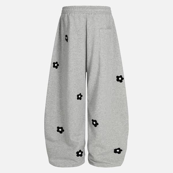 Aelfric Eden Unisex Floral Towel Embroidery Baggy Barrel Sweatpants Elastic Waist Drawstring Casual Pants Y2K  Streetwear Loose Fit Vintage Joggers