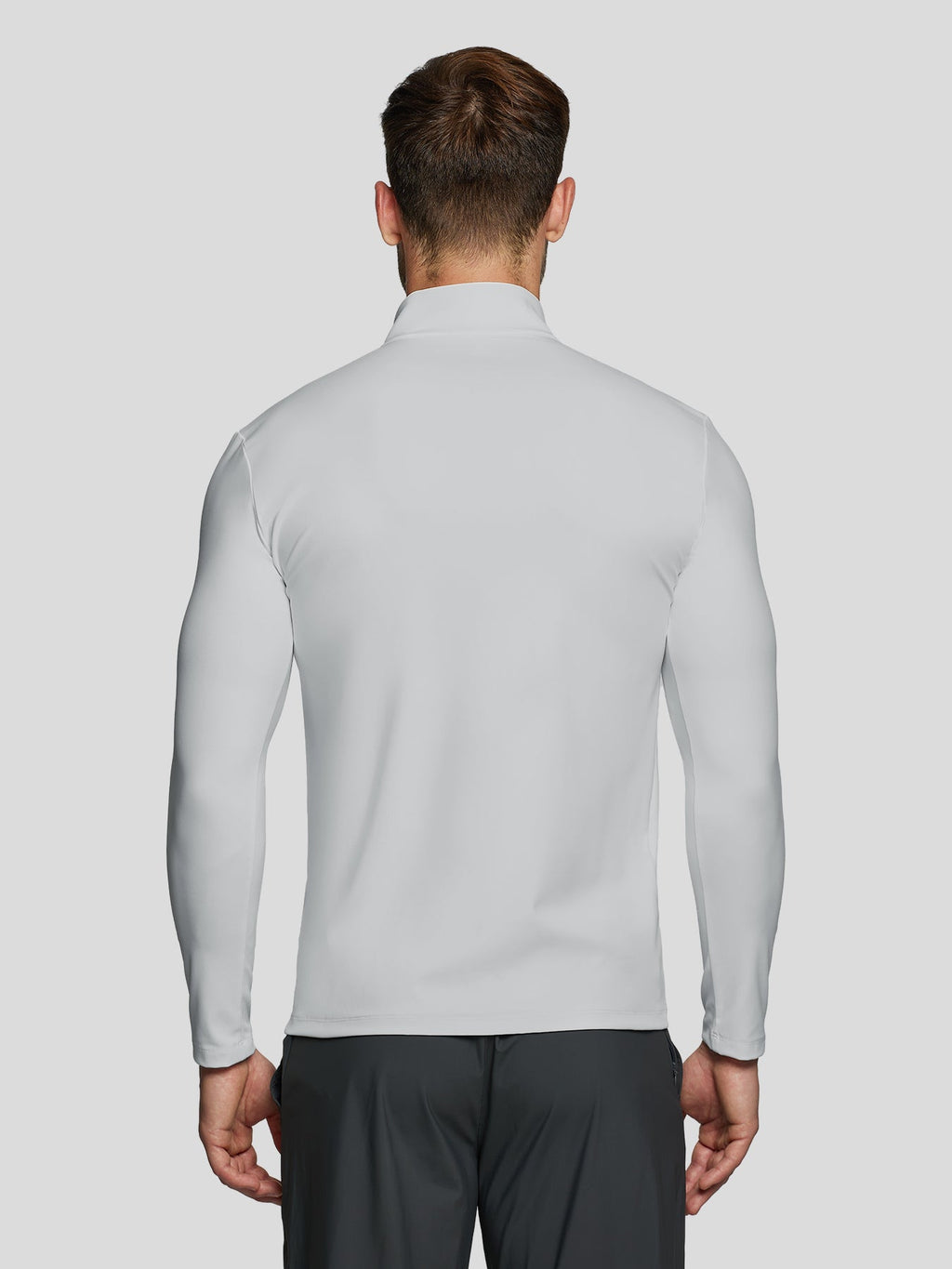 SmoothBlend Half Zip Mock Neck Tee: Zip Same Color