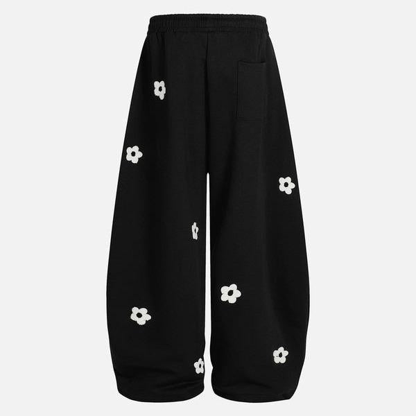 Aelfric Eden Unisex Floral Towel Embroidery Baggy Barrel Sweatpants Elastic Waist Drawstring Casual Pants Y2K  Streetwear Loose Fit Vintage Joggers